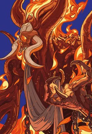 Phlage, titan de la furie du feu - Illustration