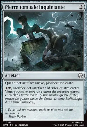 Pierre tombale inquiétante