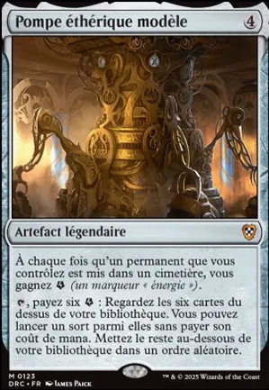 Pompe éthérique modèle