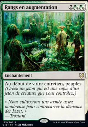 Rangs en augmentation