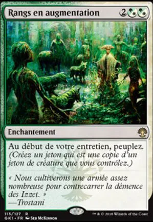 Rangs en augmentation