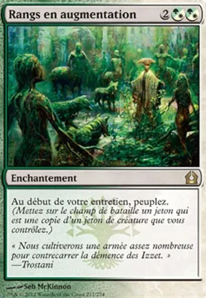 Rangs en augmentation