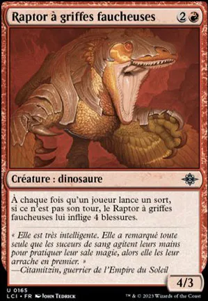 Raptor à griffes faucheuses