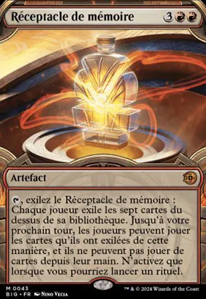 Réceptacle de mémoire