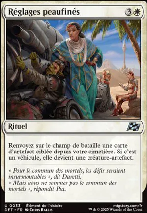 Réglages peaufinés