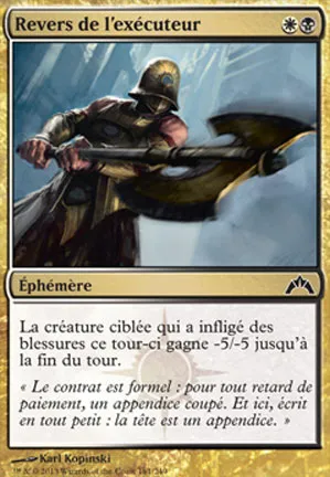 Revers de l'exécuteur