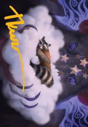 Sieste du jeune raton laveur - Illustration