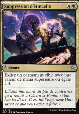 Suppression d'étincelle