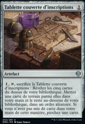 Tablette couverte d'inscriptions