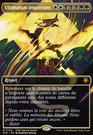 Ultimatum inquiétant