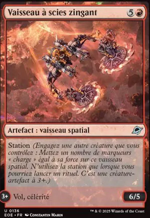 Vaisseau à scies zingant