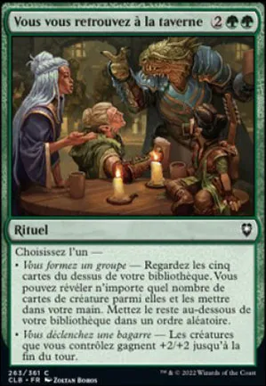 Vous vous retrouvez à la taverne
