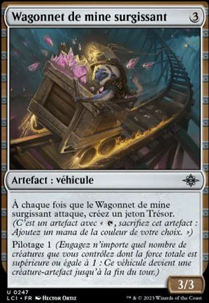 Wagonnet de mine surgissant