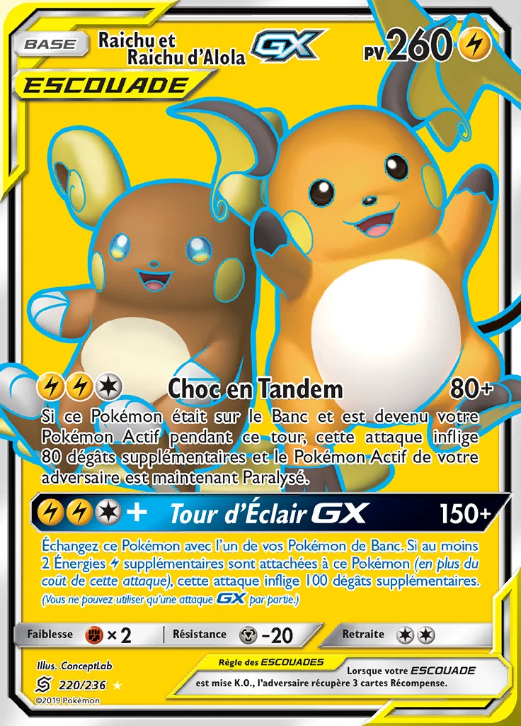 Raichu et Raichu d'Alola-GX