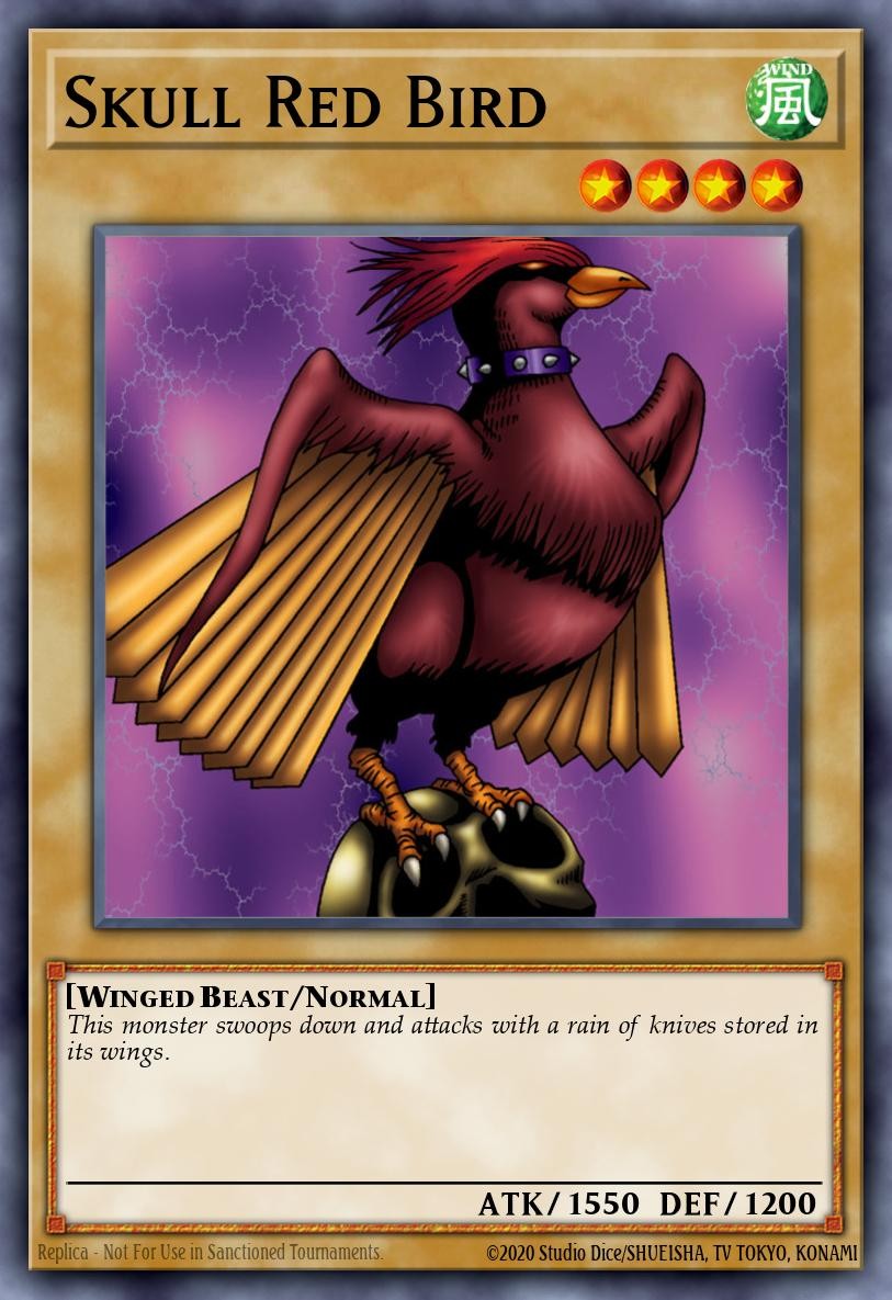 Oiseau au Crâne Rouge